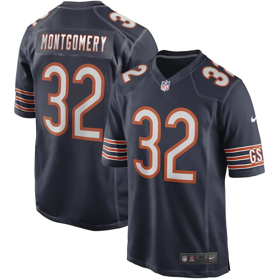 Men Chicago Bears #32 David Montgomery Nike Navy Game NFL Jersey->chicago bears->NFL Jersey